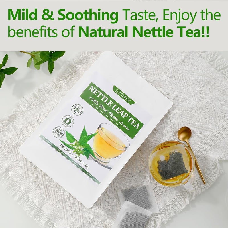 ULTHMOK Premium 100 Stinging Nettle Leaf Tea Bags - 100% Wild Nettle Leaves, Caffeine Free - Image 2